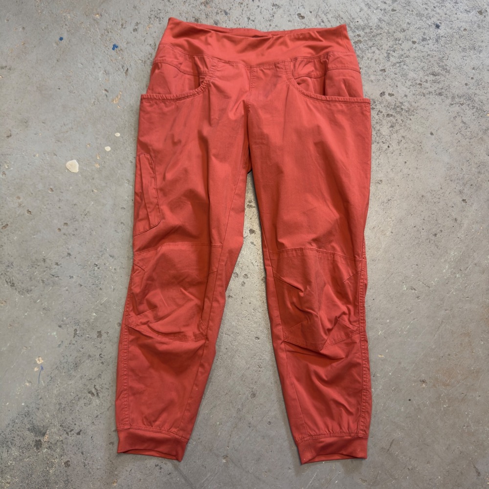 Prana Kanab Climbing Jogger Pants XL Burnt Orange Organic Cotton 1962631 Womens